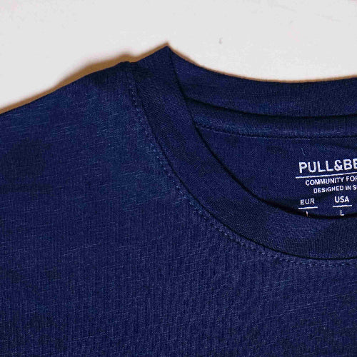 P&B Navy Blue T-Shirt & White Wide Leg Trouser For Men