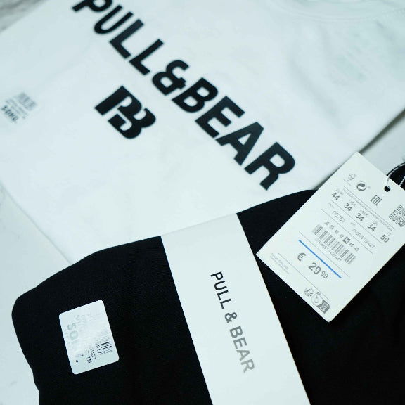 P&B White T-Shirt & Black Wide Leg Trouser Combo