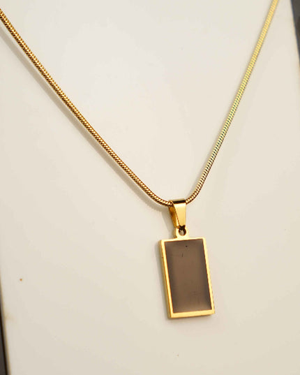 Golden Rectangle Pendant with Chain