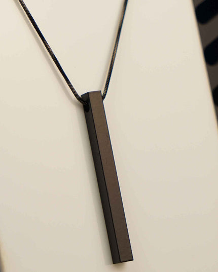 Black Bar Pendant & Chain