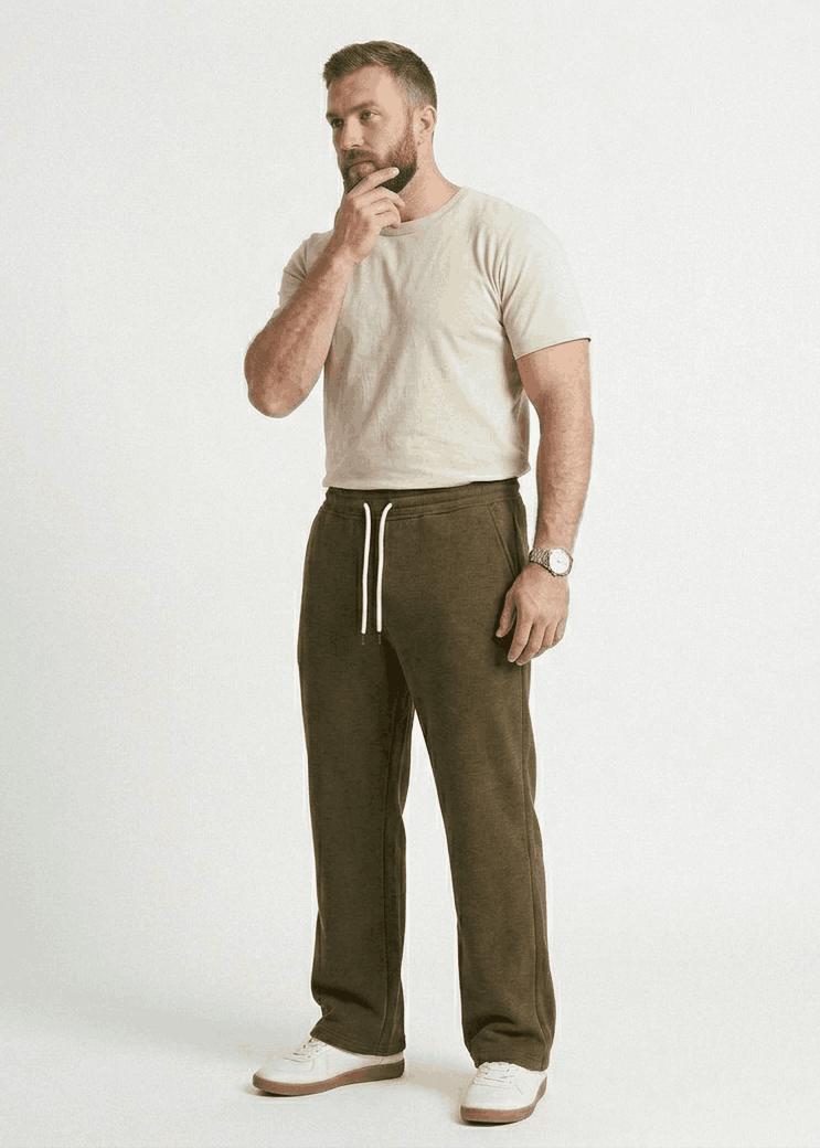 Pull&Bear Wide Leg Sweatpant for Men (Olive Green) - Sohu Lifestyle