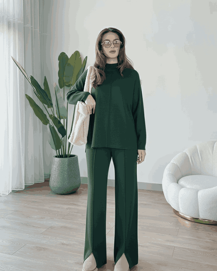 Winter Nicole French Co-ord Set (Green) - Sohu Lifestyle