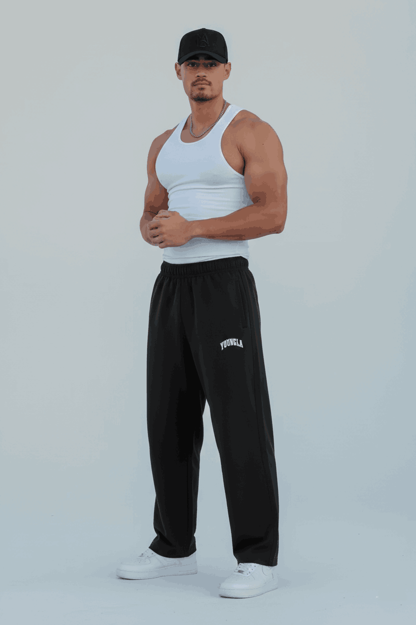 YOUNGLA Wide Leg Trousers (Black) - Sohu Lifestyle
