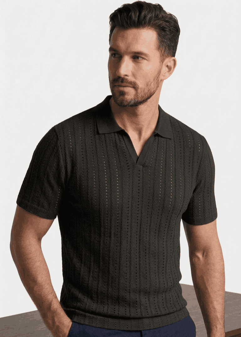 Knit Resort Polo (Black)