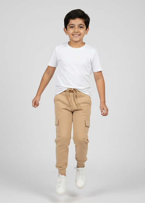 Fleece Cargo Trouser For Kids (Beige) - Sohu Lifestyle