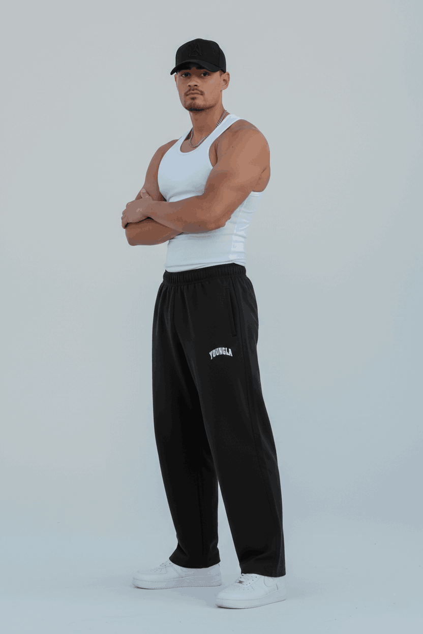 YOUNGLA Wide Leg Trousers (Black) - Sohu Lifestyle