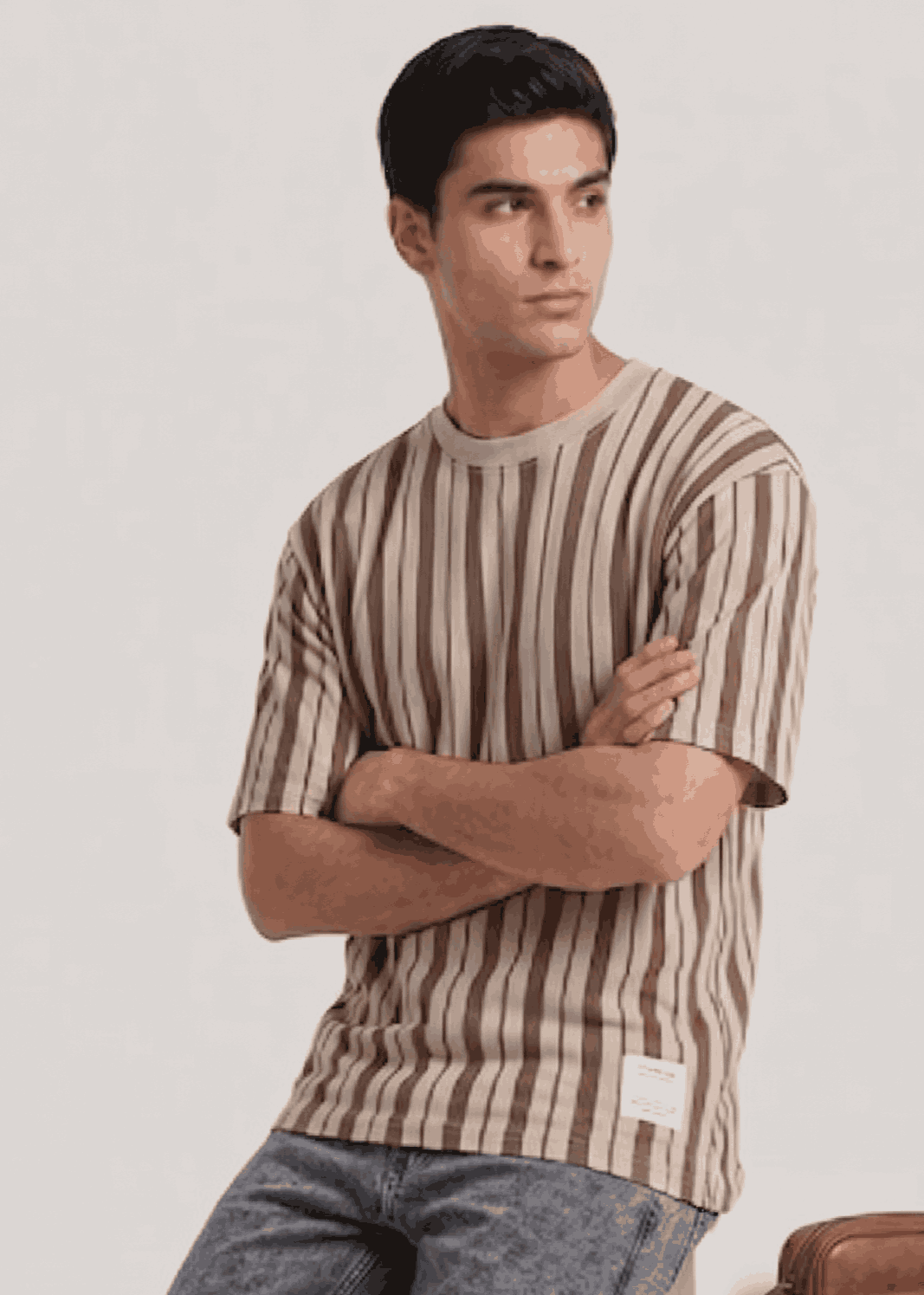 P&B Oversized Terry T-Shirt For Men (Beige) - Sohu Lifestyle