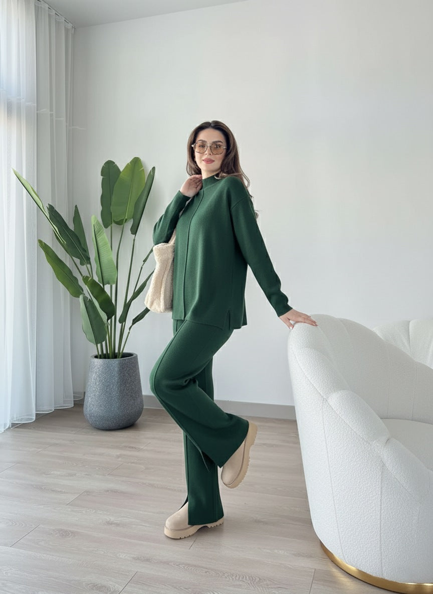 Winter Nicole French Co-ord Set (Green) - Sohu Lifestyle