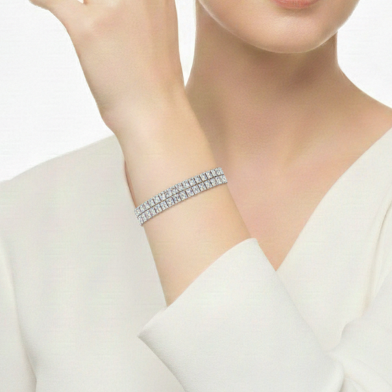 The Double Row Baguette Eternity Bracelet - Sohu Lifestyle