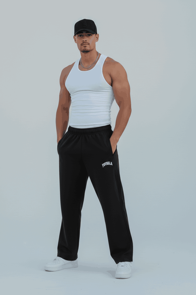 YOUNGLA Wide Leg Trousers (Black) - Sohu Lifestyle