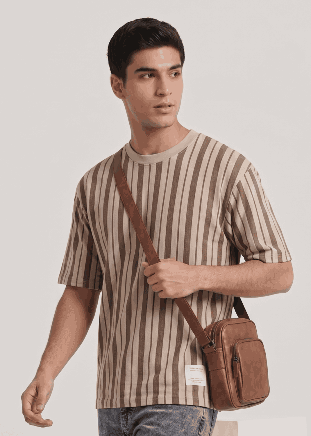 P&B Oversized Terry T-Shirt For Men (Beige) - Sohu Lifestyle