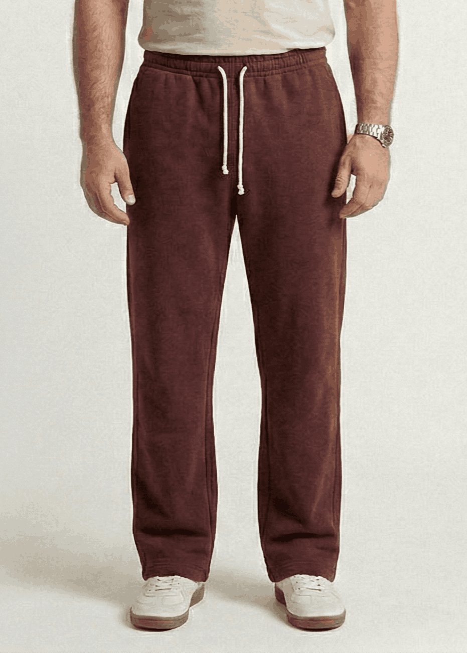 Pull&Bear Wide Leg Sweatpant for Men (Maroon) - Sohu Lifestyle