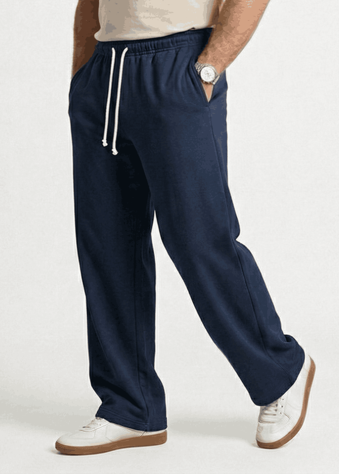 Pull&Bear Wide Leg Sweatpant for Men (Navy Blue) - Sohu Lifestyle