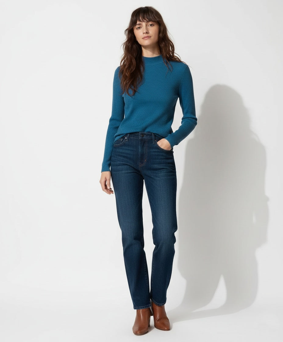 Full Sleeve Rib Shirt (Blue) - Sohu Lifestyle