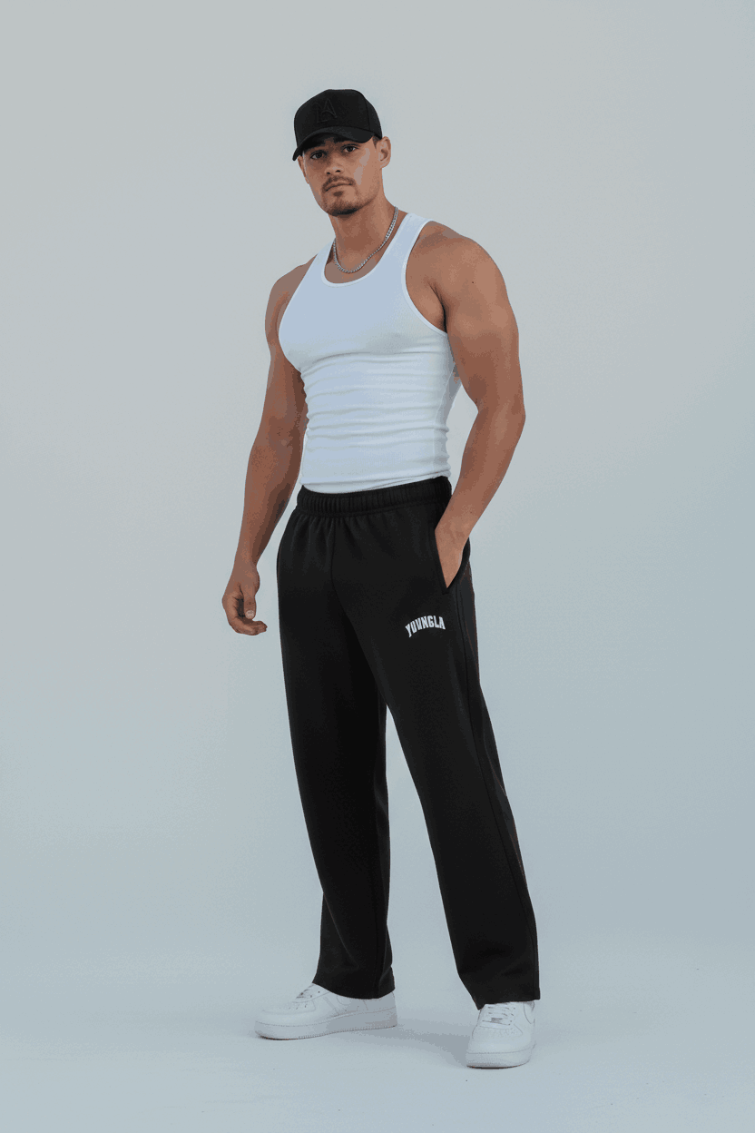 YOUNGLA Wide Leg Trousers (Black) - Sohu Lifestyle