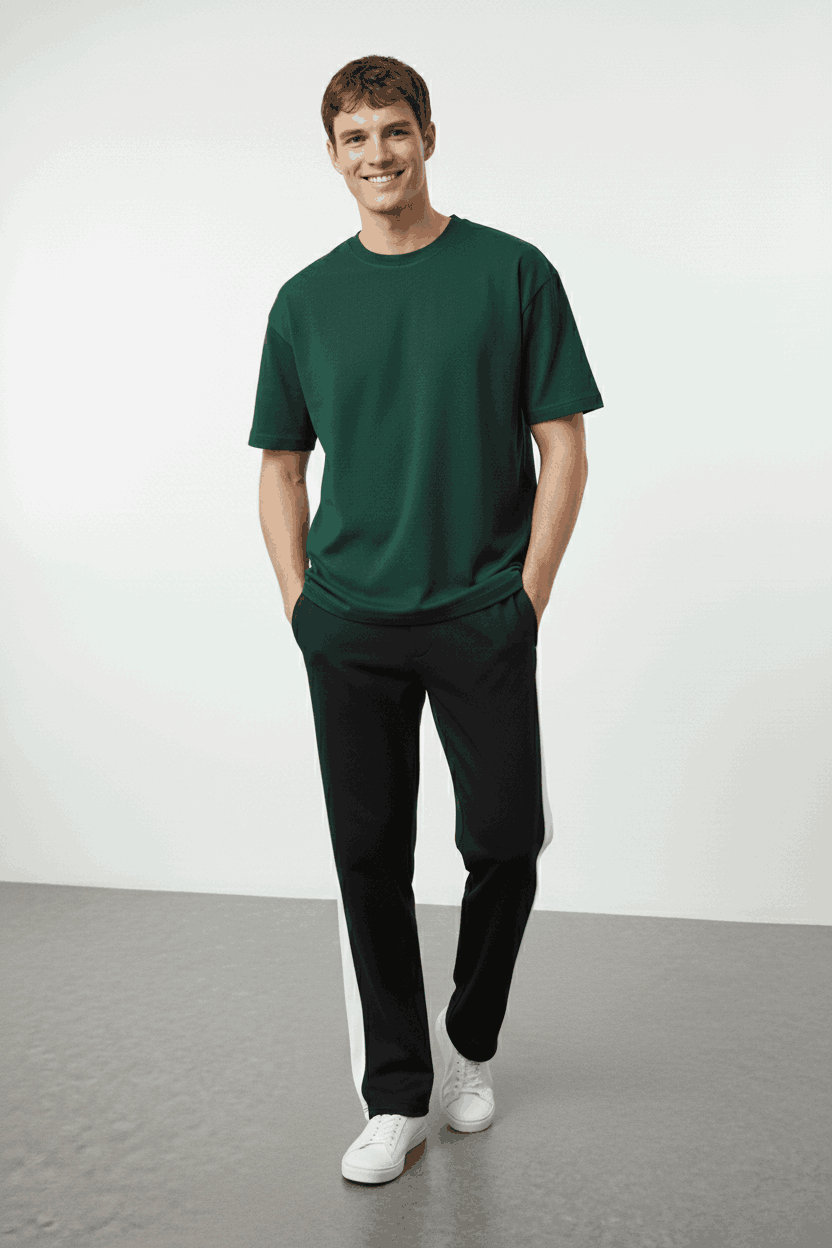 Pack of 2 P&B Side Stripe Trousers For Men's (Black + Grey) - Sohu Lifestyle