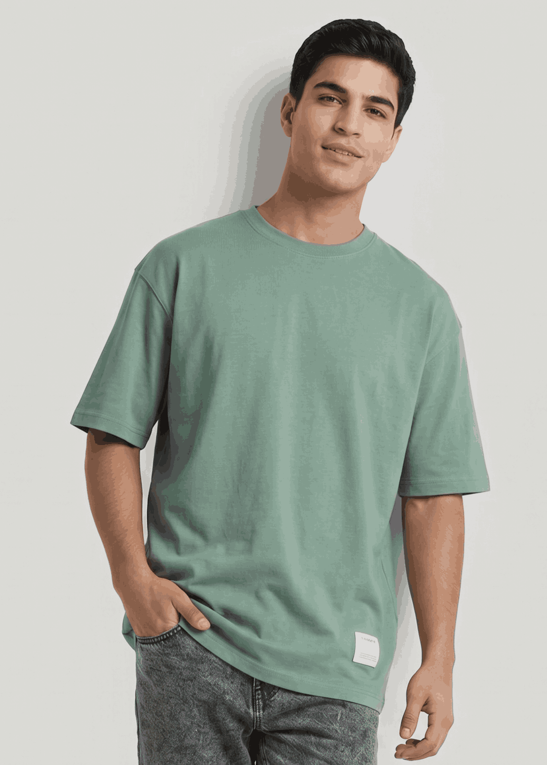 P&B Oversized Terry T-Shirt For Men (Sea Green) - Sohu Lifestyle