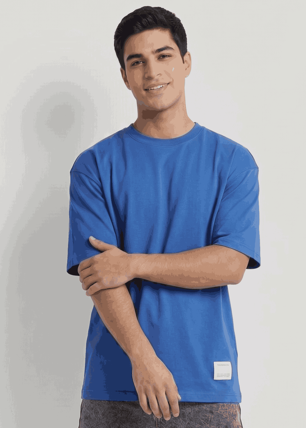 P&B Oversized Terry T-Shirt For Men (Blue) - Sohu Lifestyle