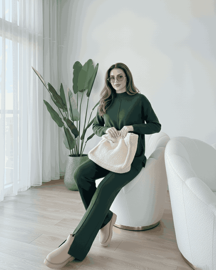 Winter Nicole French Co-ord Set (Green) - Sohu Lifestyle