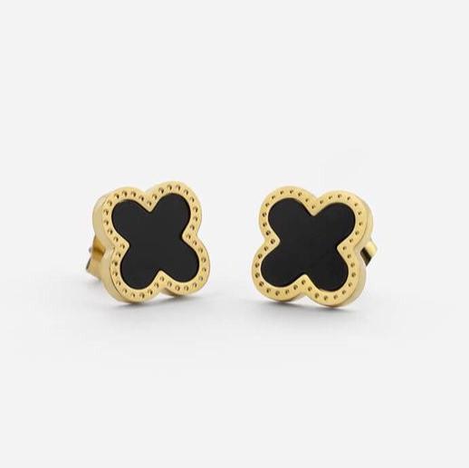 Wish ear studs black/golden V1 - Sohu Lifestyle