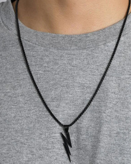 Black Lightening Pendent Necklace