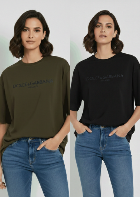Pack of 2 D&G Milano Oversized Tee For Women - Sohu Lifestyle