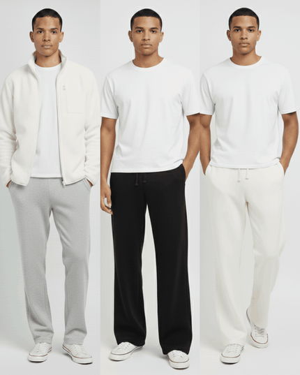 P&B Mens Wide Leg Trousers Pack of 2 - Sohu Lifestyle