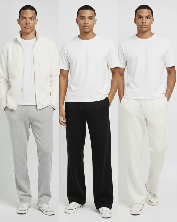 P&B Mens Wide Leg Trousers Pack of 2 - Sohu Lifestyle