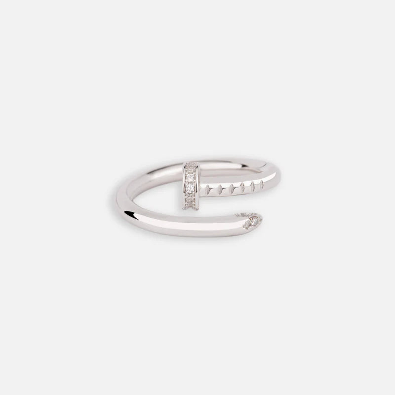 silver Nail ring with stones - Sohu Lifestyle