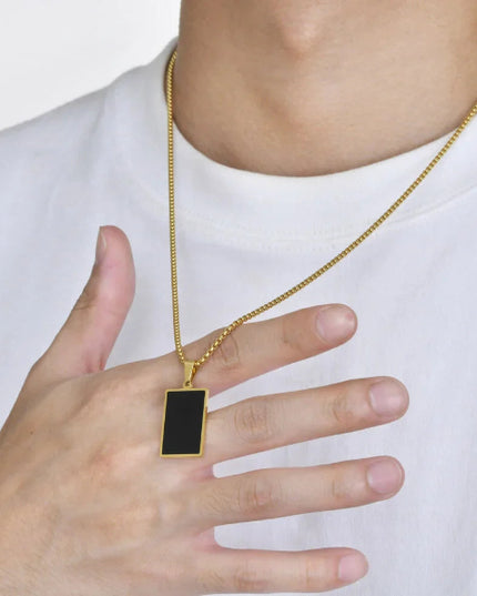 Golden Rectangle Pendant with Chain