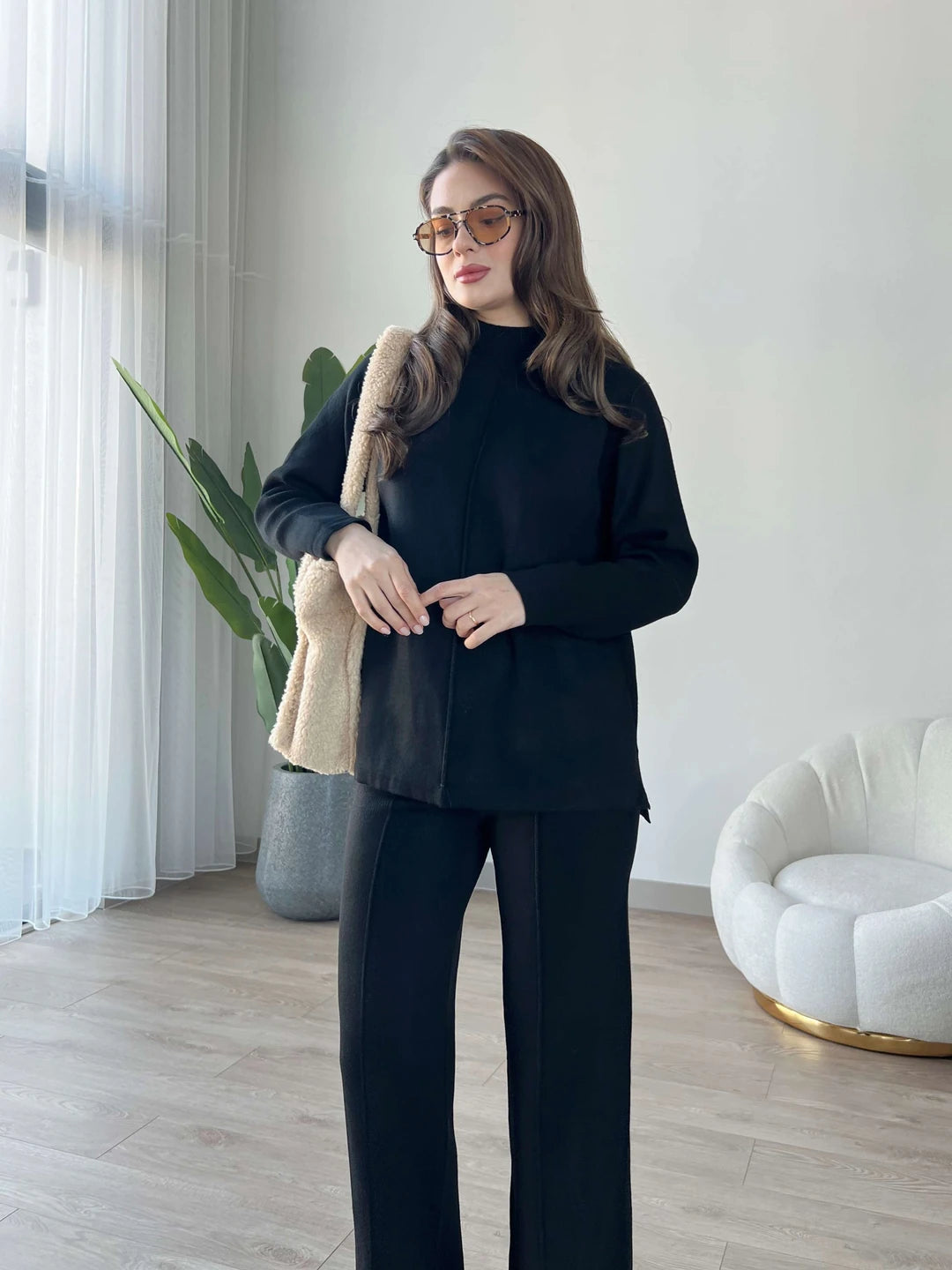 Summer Nicole French Terry Co-ord Set (Bold Black) - Sohu Lifestyle
